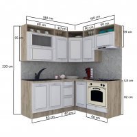 Bucatarie de Colt LEEA ART CORNER FRONT MDF PORTAL 160-180 DR. K002 / decor 258